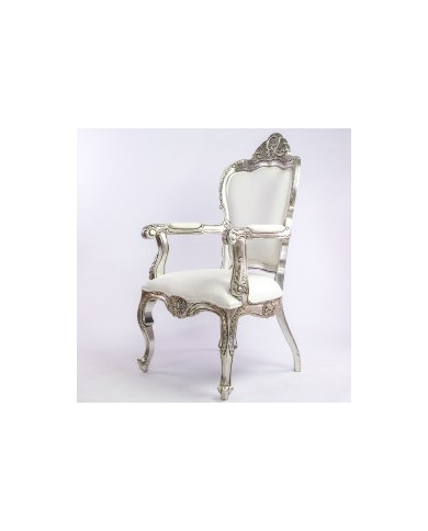 Fauteuil baroque blanc