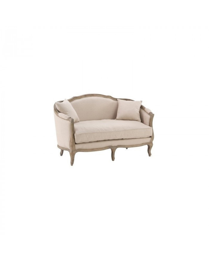 Canapé  de style Louis XV en chêne Chenonceau colori biscuit