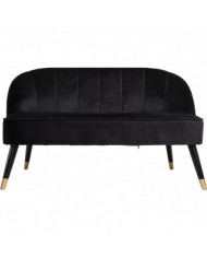 Banquette velours noir et pieds dorés