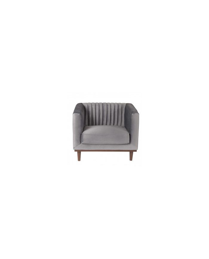 Fauteuil en velours gris