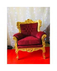 Fauteuil baroque doré et rouge Juliette