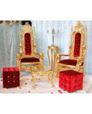 deco Noël dorée velours rouge Pack 12