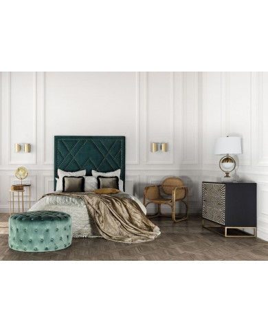 Tête de lit velours vert 160 cm