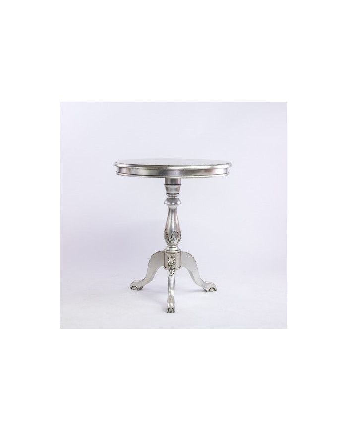 Gueridon en bois argente