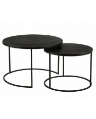 Table basse ronde gigognes noire