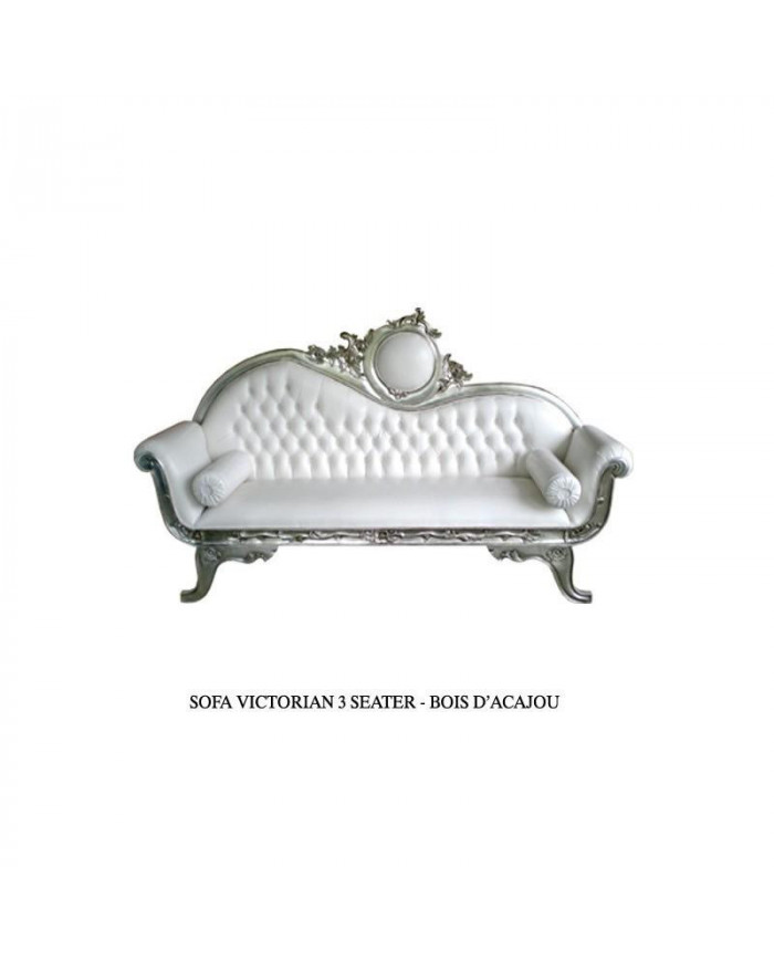 Trone de mariage Victoria 3 pl argent et simili blanc