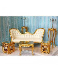Trone de mariage vente doré et blanc double end