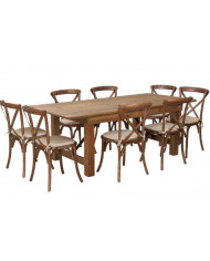 Table de repas en bois pliante de style rustique 200