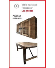 Table de repas en bois pliante de style rustique 200