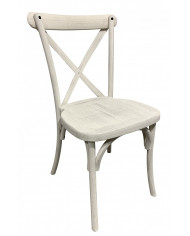 Chaise de bistrot style champetre en polypropylene  blanc