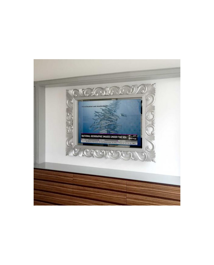 Téléviseur Miroir Personnalisable bois argenté