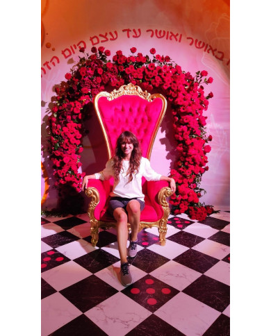 Trône Noël luxe doré et rouge