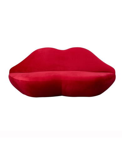 Canapé rouge en forme de bouche L 203 cm