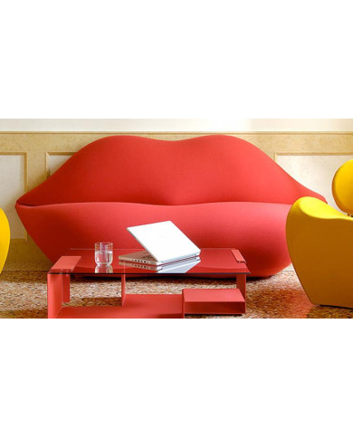 Canapé rouge en forme de bouche L 203 cm