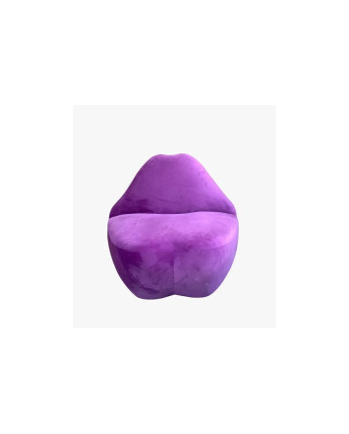 Fauteuil pop violet purple en forme de bouche