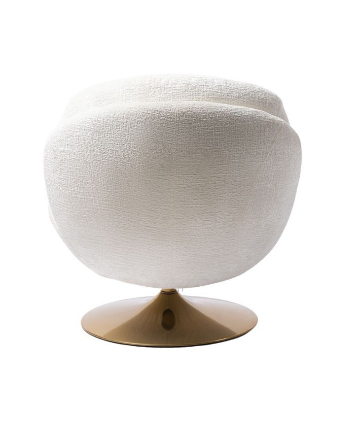 Fauteuil pivotant en tissu blanc Memento