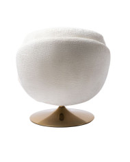 Fauteuil pivotant en tissu blanc Memento