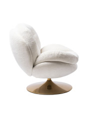 Fauteuil pivotant en tissu blanc Memento
