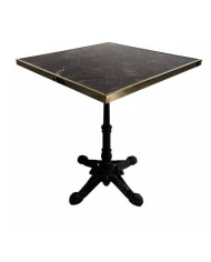 table de bistrot parisien carrée plateau noire 60 x 60 cm