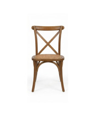 Chaise bistrot dos croisé bois foncé